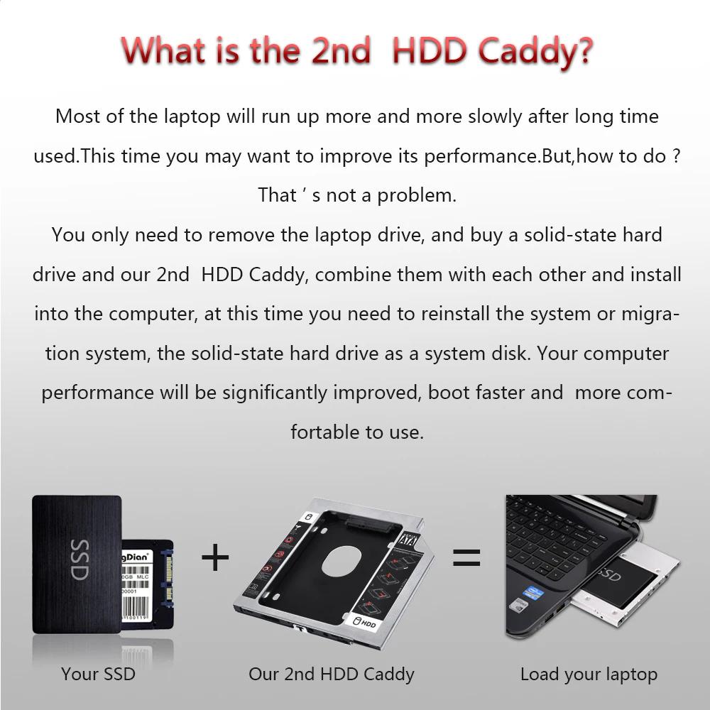 ƮϿ  ˷̴ ݼ , ODD CD-ROM DVD-ROM OptiBay, SATA 3.0-SATA 2.5 ġ SSD HDD ̽, 9.5mm